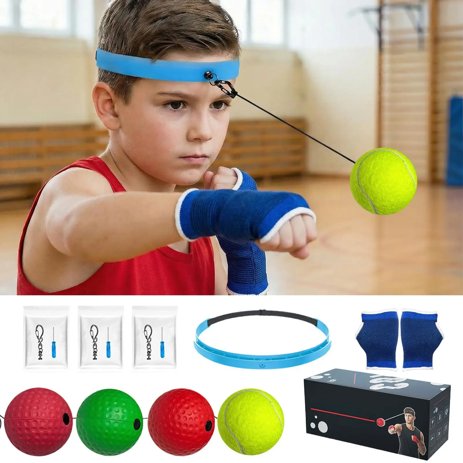 Boxing Training React Ball Wearable Fitness Equipmen Silicone Headband Boxing Trainer Ball for Sports Enthusiast Men Women