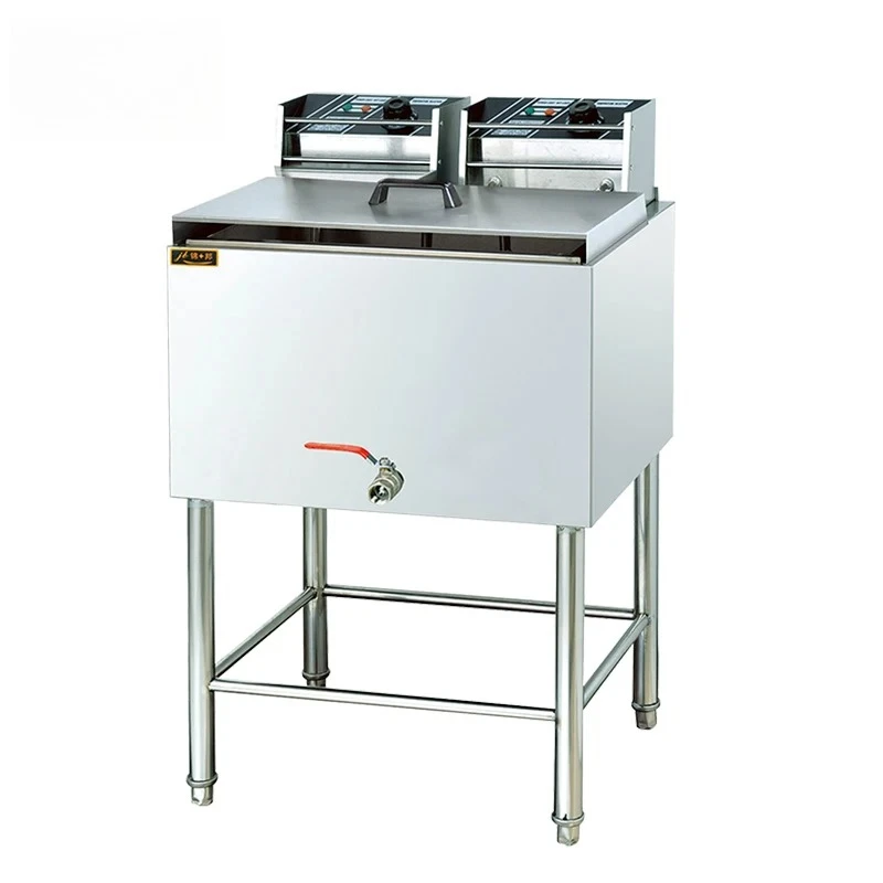 

Industrial Stainless Steel Commercial Fryer For French Fries Fried Chicken Chips & Donuts Single Can Electric Frying Pan