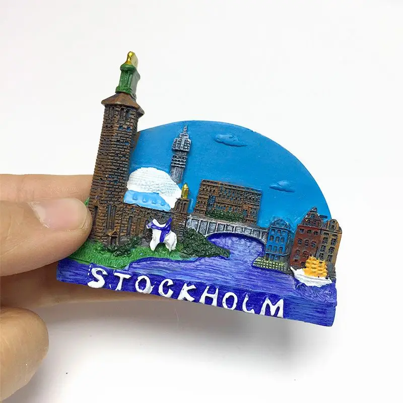 

Sweden Stockholm Riddarholmen Church 3D Resin Fridge Magnet Home Decor Items Cute Magnets for Fridge