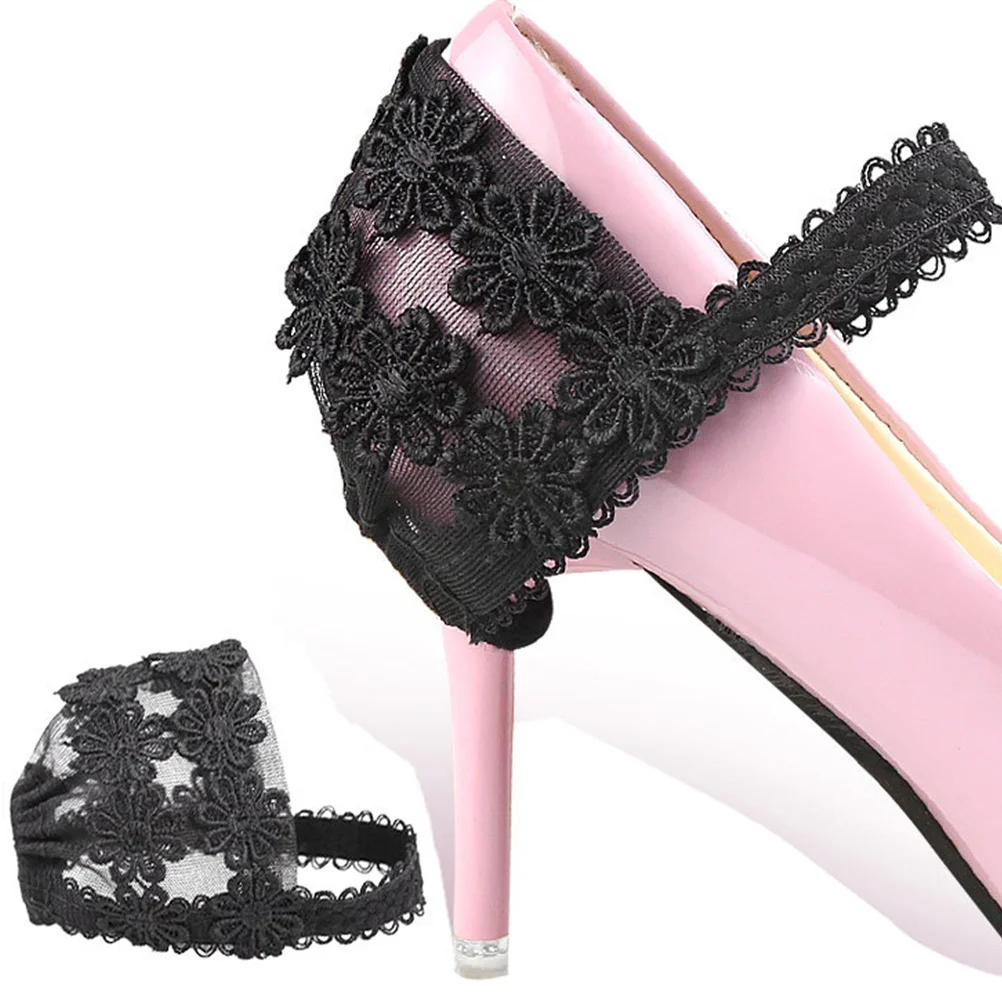 1 زوج المضادة للانزلاق كعب حزام للكعب العالي الأسود L حجم انفصال أربطة أحذية المرأة مطاطا صالح Diy بها بنفسك لا قابل للغسل #3