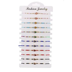 12pcs/set Colorful Beads Rope Bracelet Set Turtle Charms Braided Adjustable Bracelets For Women Men Anklet Boho Jewelry Gifts