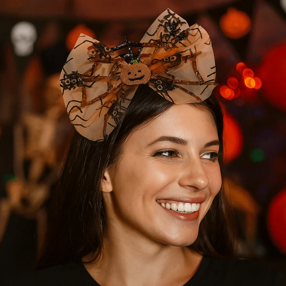 

Funny Bat Halloween Hair Hoop Ghost Pumpkin Spider Headband Mesh Plastic Festival Hair Accessories Women