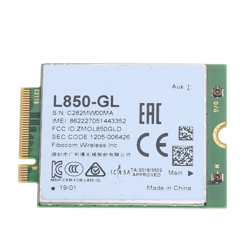 DN59 Fibocom L850-GL Card 4G LTE WWAN Card Module,Dedicated 4G LTE Module for . ThinkPad X1 Carbon Gen6 X280 T580