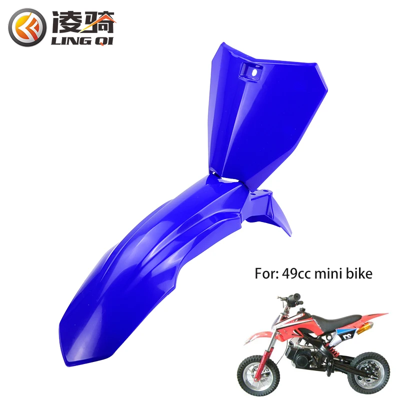 LINGQI RACING Motorcycle Front Fender With Number Plate Fairing Cover For 49cc Mini Dirt Pit Bike Kids Motocross Minimoto