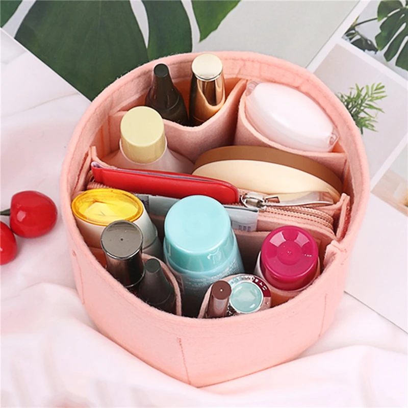 Make up Bag for Women Simple Ladies Bucket Felt Convenient Portable Leisure High-capacity Handbag Storage Cosmetic Bag