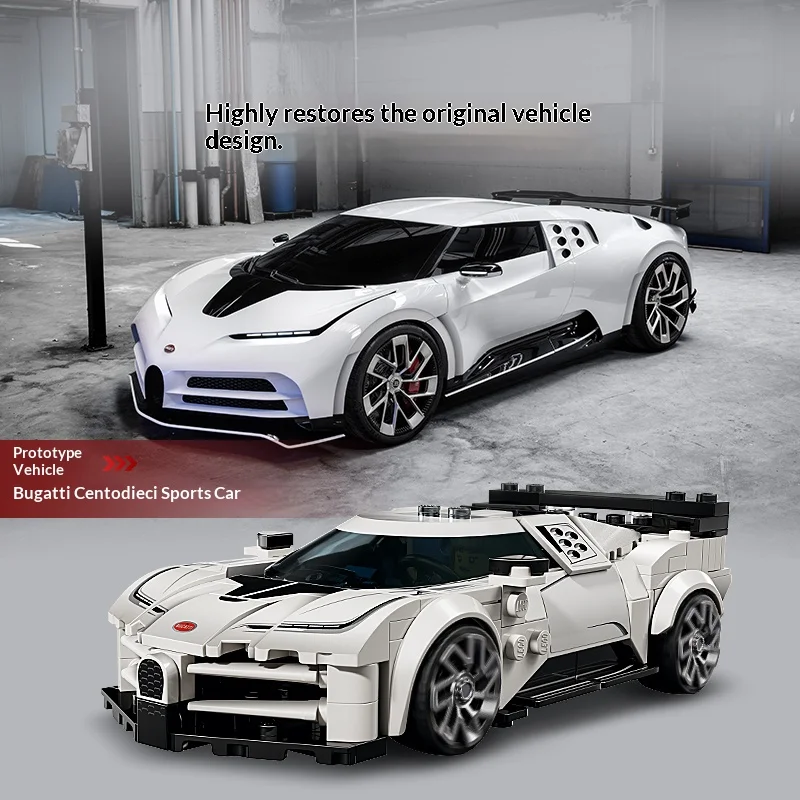 

Конструктор LEGO 77240 Bugatti Centodieci Hyper Sports Car с минифигуркой водителя для мальчиков и девочек от 9 лет, игрушка в подарок, 291 деталь