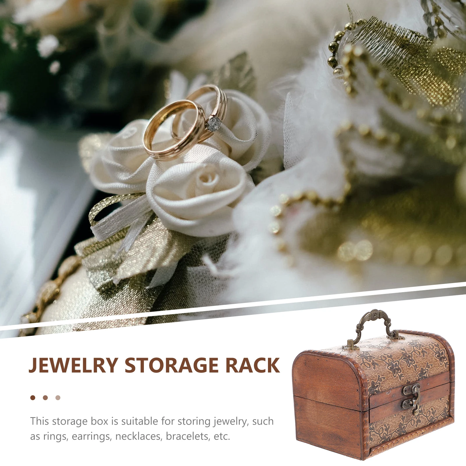 

Wooden Jewelry Decorative Storage Box Box Case for Rings Earrings Necklaces Bracelets Decorative Organizer