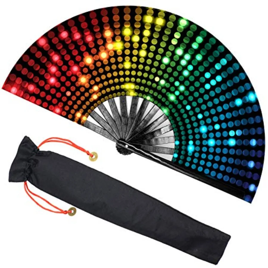 Zolee Large Rave Clack Fan for Line Dancing - Boots on The Ground Popping Folding Hand Fan - for EDM, Music Festival, Hot Flash