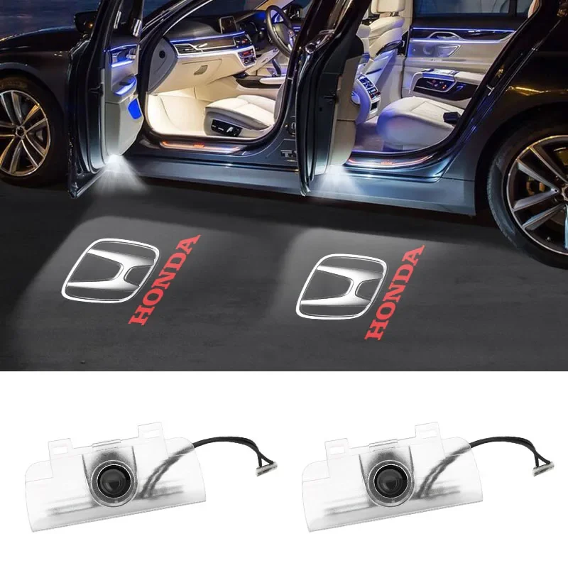 2Pcs LED Car Door Projector Light Welcome Courtesy Ghost Shadow Lamp Accessories for Honda Accord Elysion CR-Z Odyssey SPIRIOR