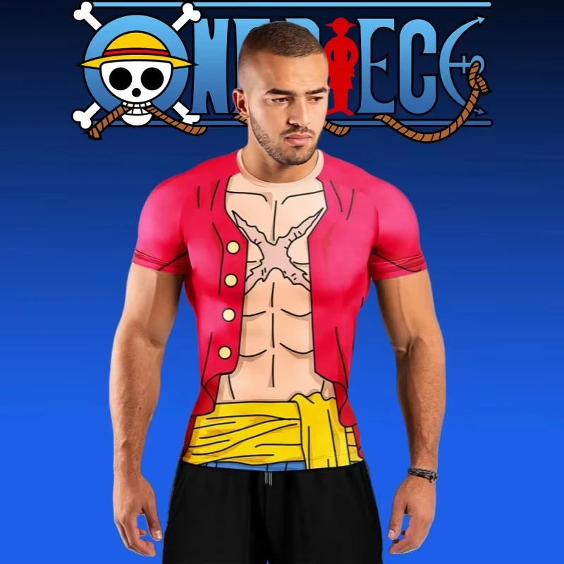 

Классический цельный трикотаж с короткими рукавами Луффи для ролевых игр, летняя футболка с 3D принтом аниме, мужская футболка с короткими рукавами, топ Y2K