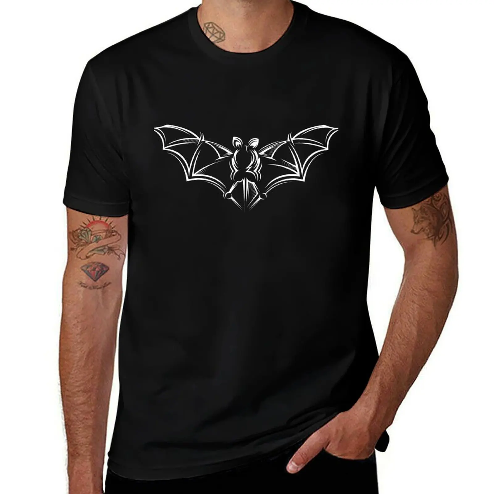 Ilustración de murciélago símbolo de Batman dibujo gráfico vuelo camiseta vintage camisetas gráficas de algodón camisetas gráficas hombres gráfico