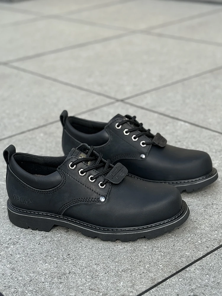 Men Browm  Shoes Casual Genuime Leather British Style Shoes Oxford Bottomed Lace-up Work Shoes Low Help Male  Boots