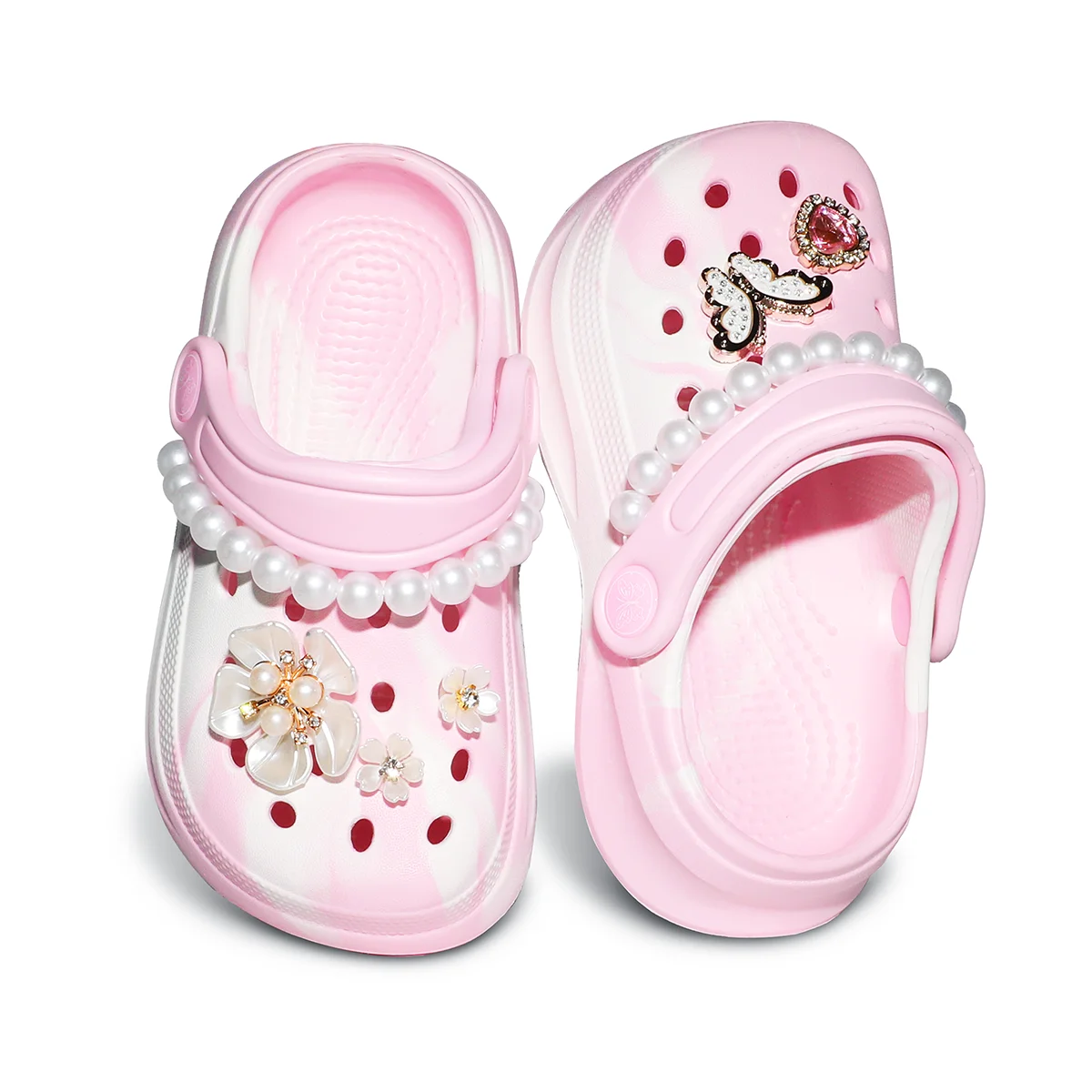 

Kids Slip-On Clogs and Mules - Breathable, Waterproof, EVA Garden Shoes with Decorative Chain for Beach and Everyday Wear 168