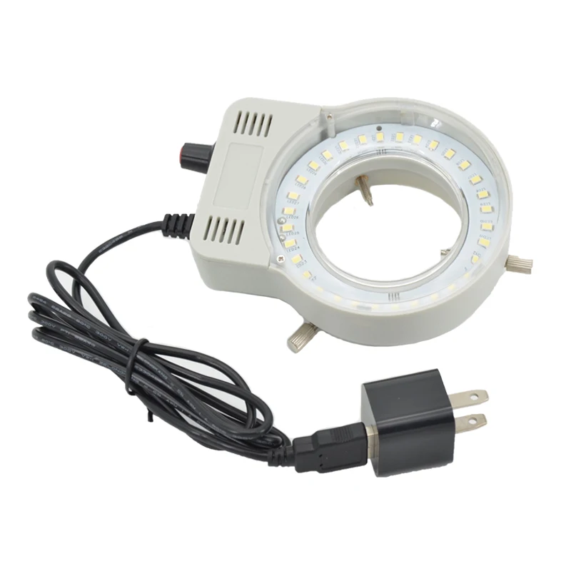 LED Ring Light illuminator Lamp Industry Stereo Microscope Camera Magnifier AC 110-240V Adapter