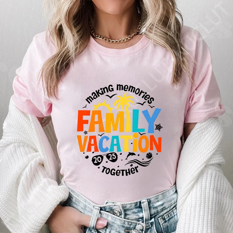 Funny Family Vacation 2025 T-shirts Memories Cruise Family Matching Tshirts Funny Holiday Shirt for Family Fashion Summer Shirts