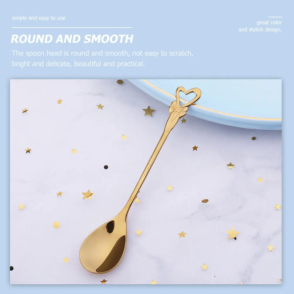 

4 шт. кофейные ложки из нержавеющей стали с длинной ручкой, гладкие ложки для смешивания десертного мороженого, бытовая ложка для мороженого