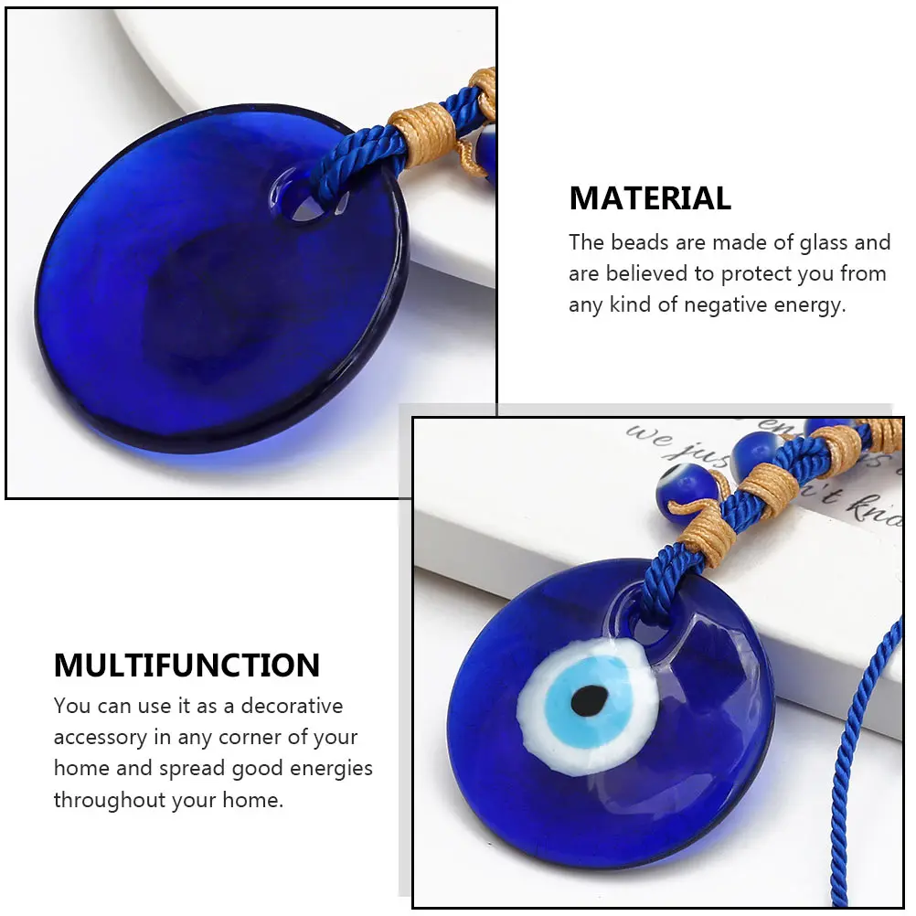 

2Pcs Blue Evil Eye Pendant Glass Beads Charms Keychain Decor Protective Amulet Handmade Accessories Home Car Hanging