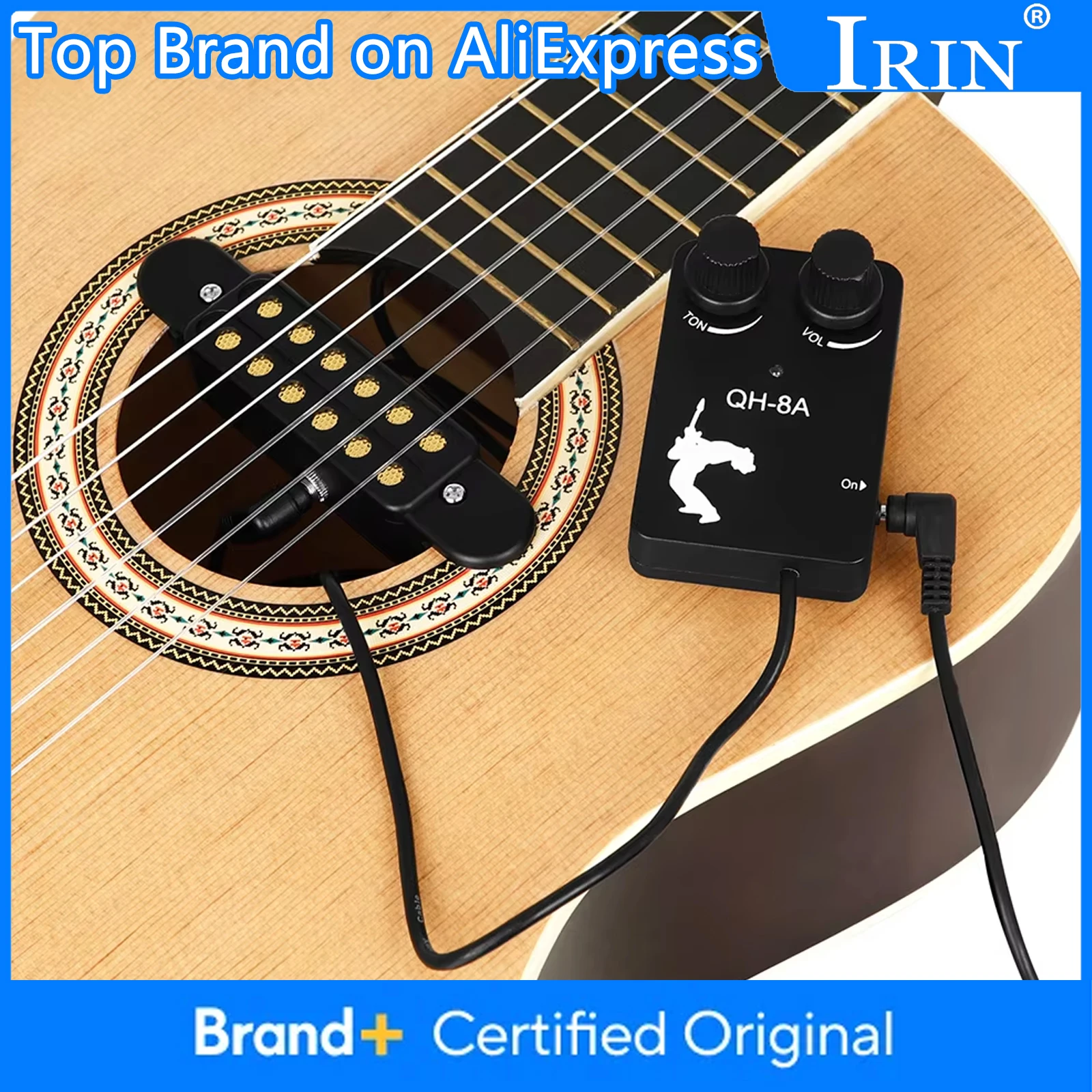 

Магнитный звукосниматель для акустической гитары с 12 отверстиями, контроллером тона и громкости, аудиокабелем, запчасти и аксессуары для гитары