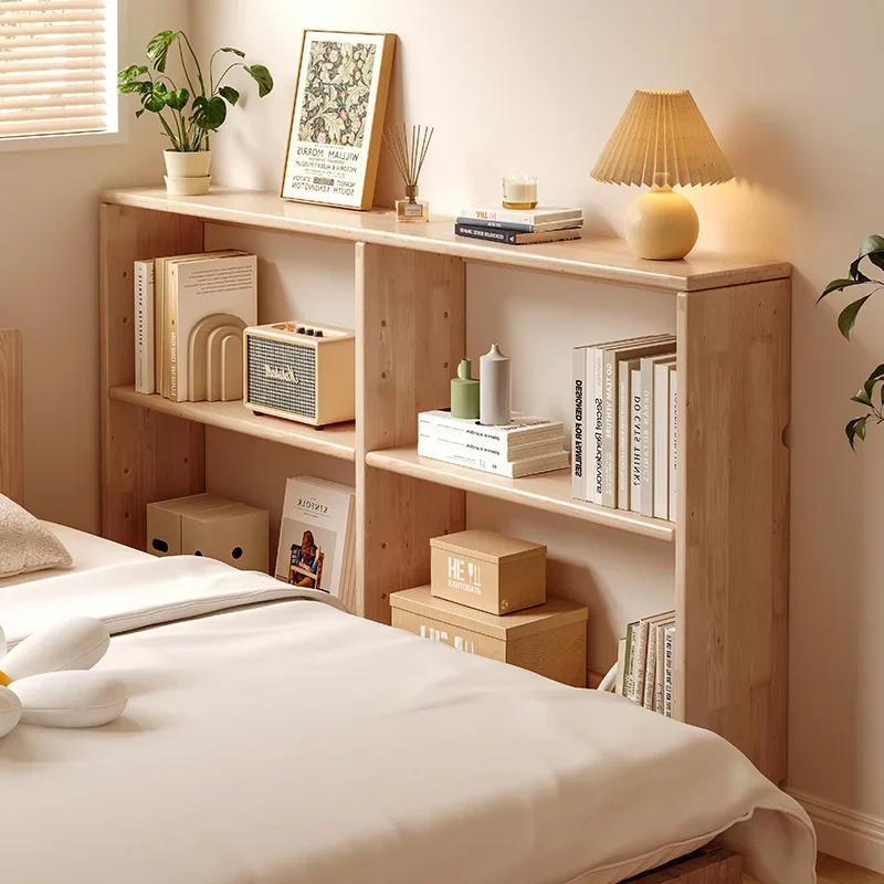 Solid wood shelf, bedside bookshelf, narrow crevice, long strip for , semi-enclosed bedside cabinet, bedroom against the