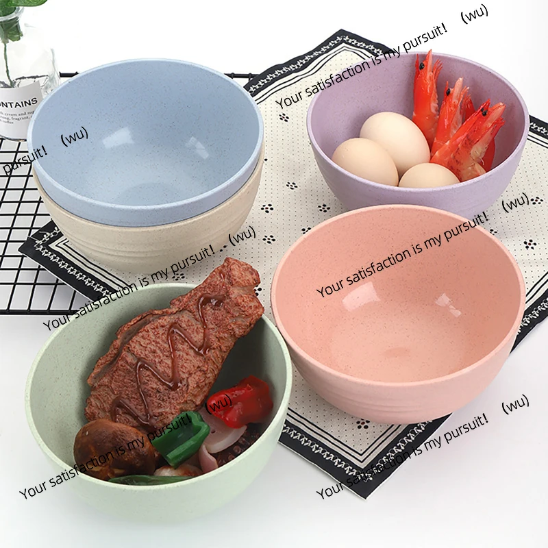 Wheat straw anti-drop cartoon snack tray meal bowl set, grid plate environmentally friendly tableware household