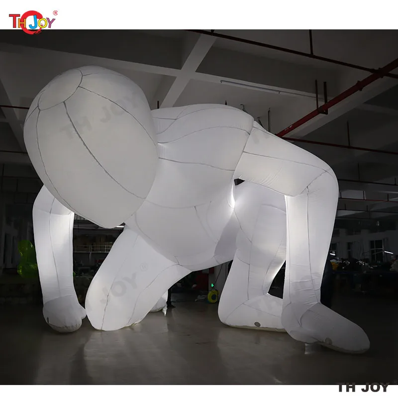 Uomo da corsa gonfiabile bianco puro sportivo maschile per competizioni pubblicitarie modello umano bianco gonfiabile o decorazione