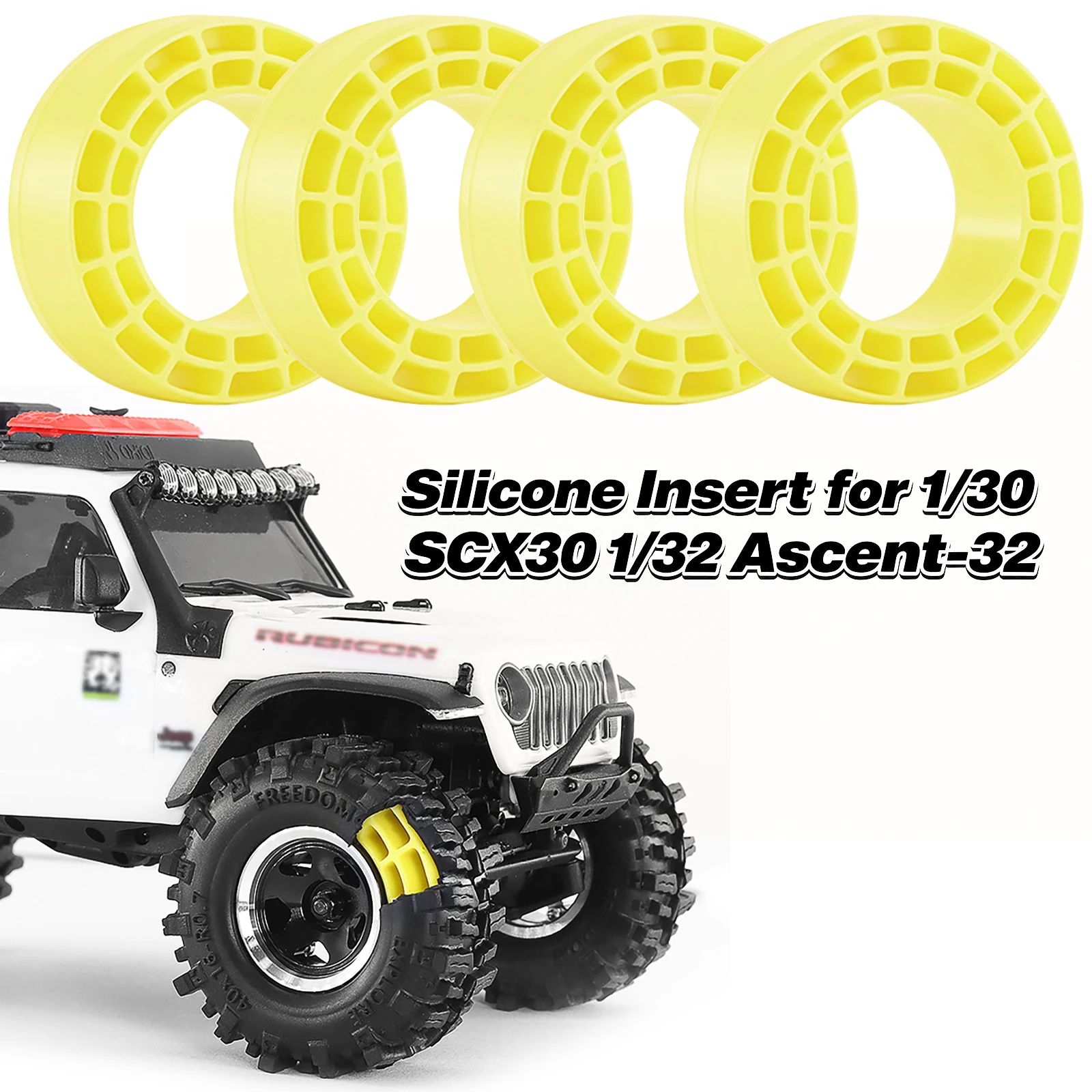 4pcs 0.7 inch Silicone Insert 35*13mm for Axial 1/30 SCX30 Ford Bronco Jeep Wrangler JLU Chevy K10 Ascent-32 RC Crawler Car