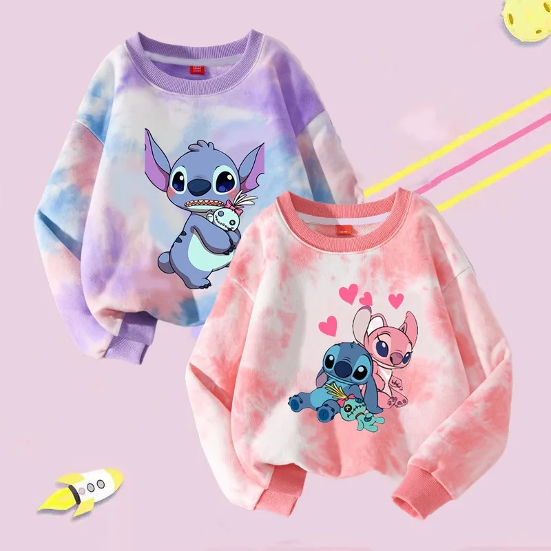 Disney Lilo & stitch bambini maglione girocollo Anime Stitch felpe con cappuccio Cartoon primavera autunno Crew felpa felpe abbigliamento per bambini