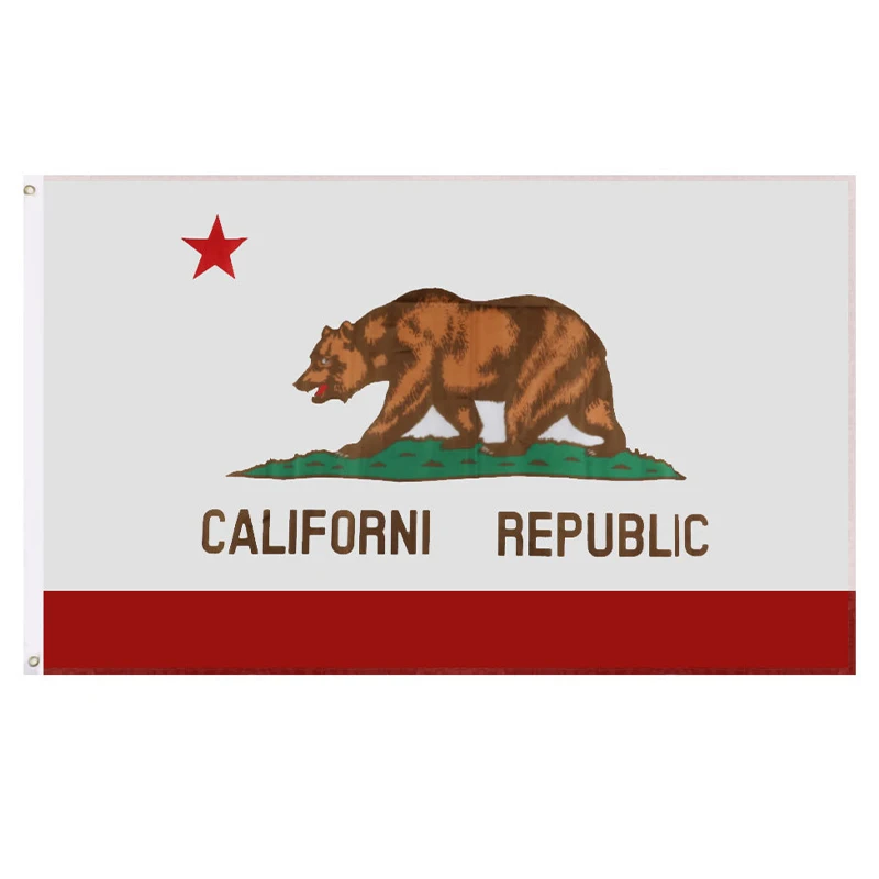 aerxemrbrae 90X150 cm Nuova bandiera della California doppia faccia stampata in poliestere appesa Nuova bandiera della Repubblica della California per la decorazione