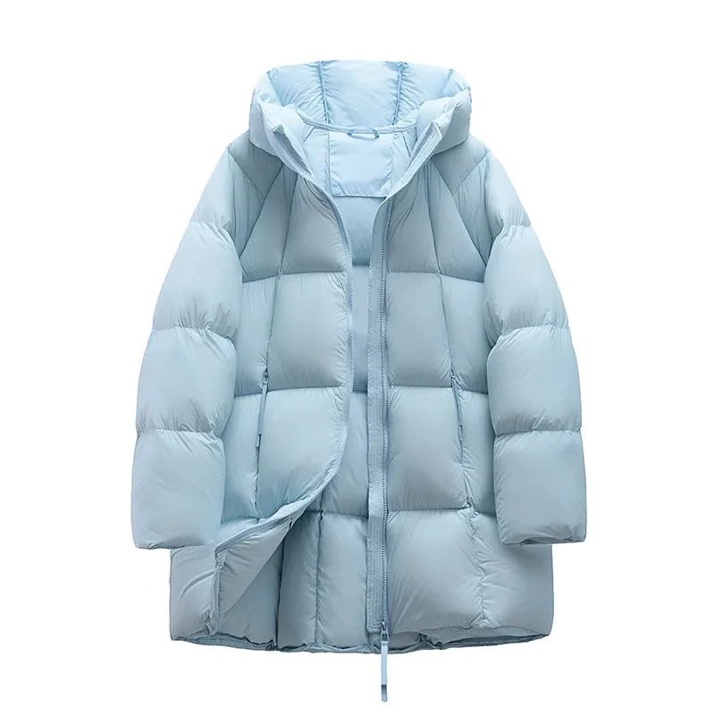 Down Padding Lightweight Padded Jackets White Duck Down Women's Winter Down Jacket Hooded Korean Version of The Casual Jacket