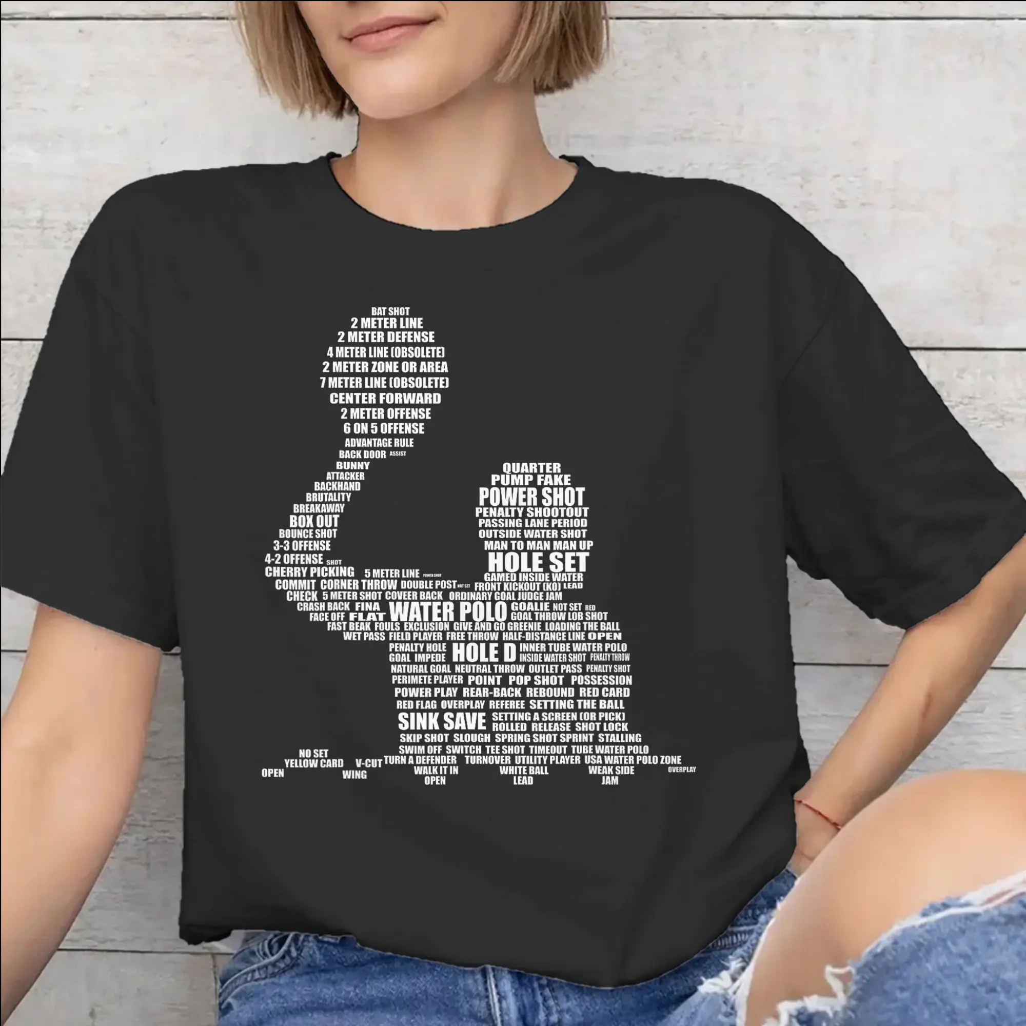 Mens Womens Water Polo Player  T Shirt 100% Cotton Print Tee Shirts  Top Clothing