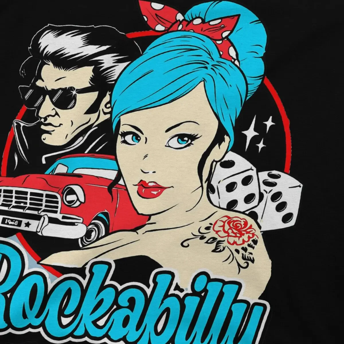 Rockabilly Pin Up Girl 50s Sock Hop Party Rock And Roll T Shirt Vintage Alternative Men\'s Tshirt O-Neck