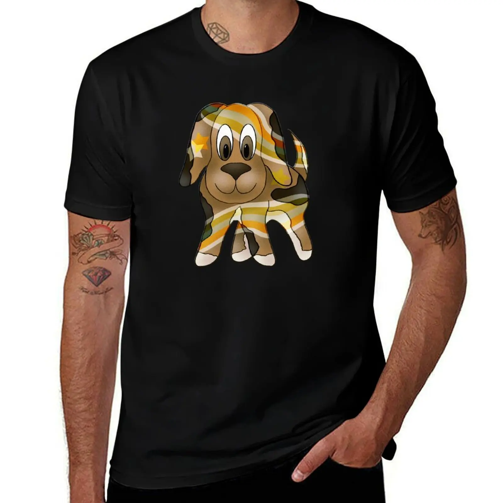 

Khaki Hound Dog T-Shirt anime clothes vintage t shirts summer top funny costumes funny t shirts men