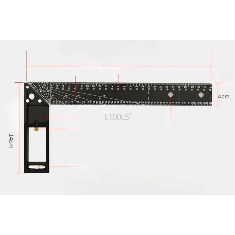 Woodworking Right Angle Ruler Parallel 90° Draw Lines Quickly Determine High-precision Industrial High Carbon Steel Angle Rulers