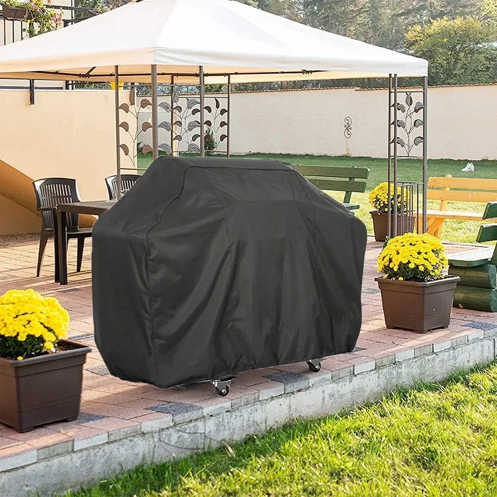 BBQ Cover Outdoor Dust Waterproof Weber Heavy Duty Grill Cover Rain Protective Outdoor Barbecue Cover Round Dust-proof rainproof