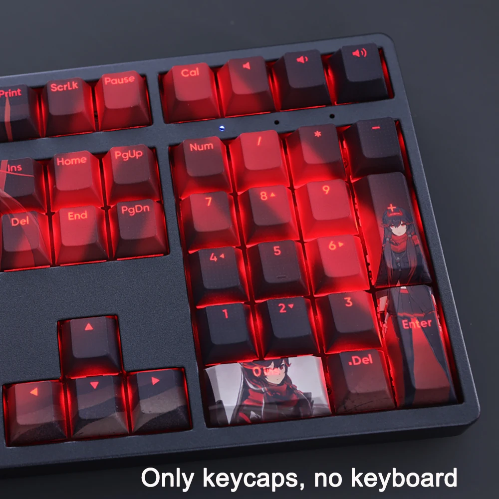 108 kunci/set Keycaps Lucia Transmission penutup PBT Dye Subbed Keycap Cherry kartun Anime Gaming tutup kunci untuk ANSI 61 87 104 108