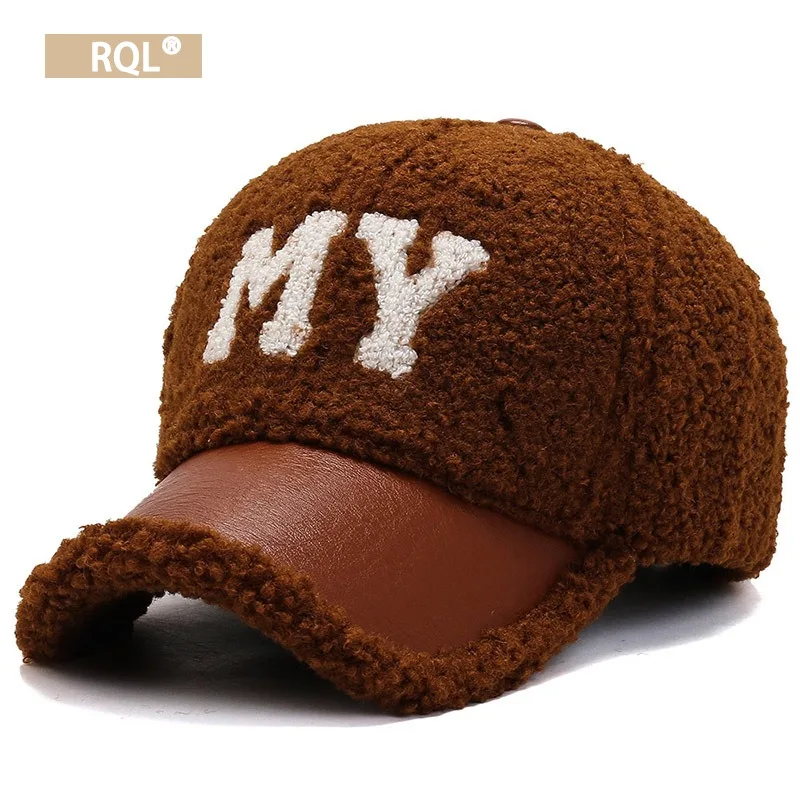 Winter Baseball Cap for Women Trucker Hat Outdoor Keep Warm Wool Hat Ladies Fashion Teddy Bear Wool Windproof Hip Hop Hat