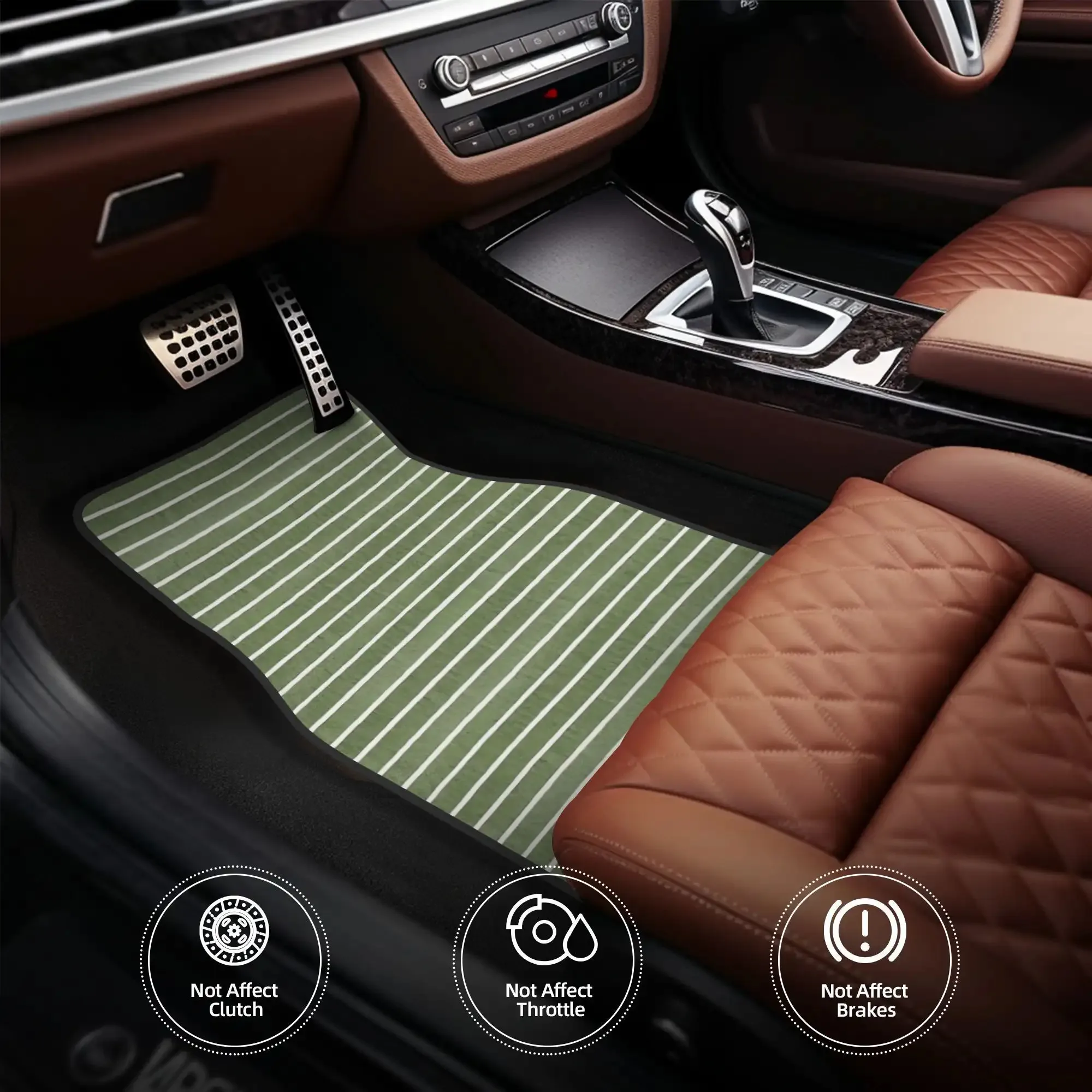 Warm Green Stripes Car Floor M - Interior Design Warm recension och pris