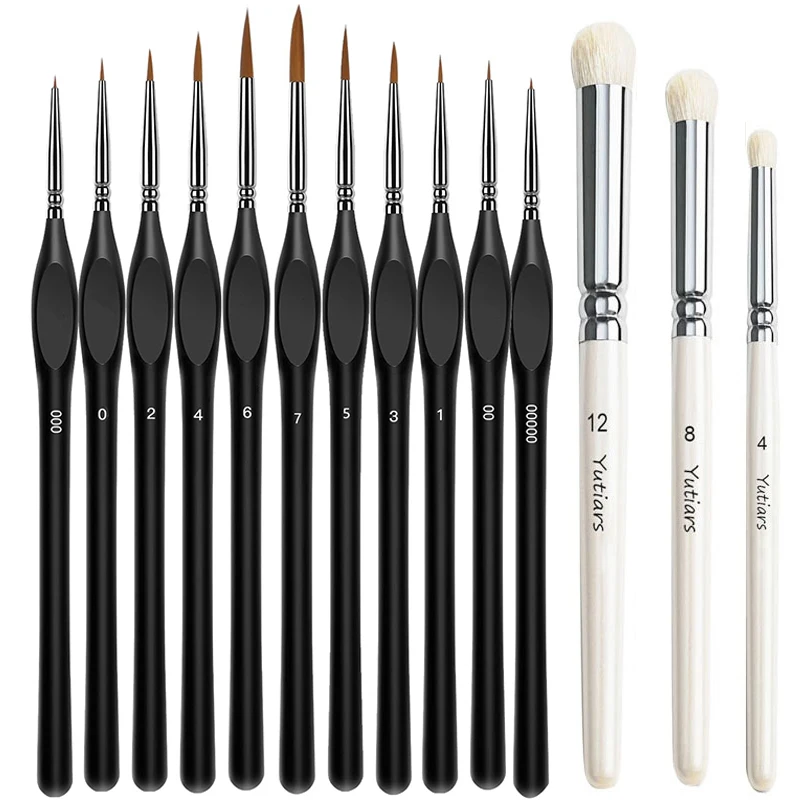 

Набор профессиональных миниатюрных кистей (3/6/11/14 шт.) для покраски Warhammer 40K, DND, раскрашивания по номерам, фэнтези-моделей, эмалевой живописи