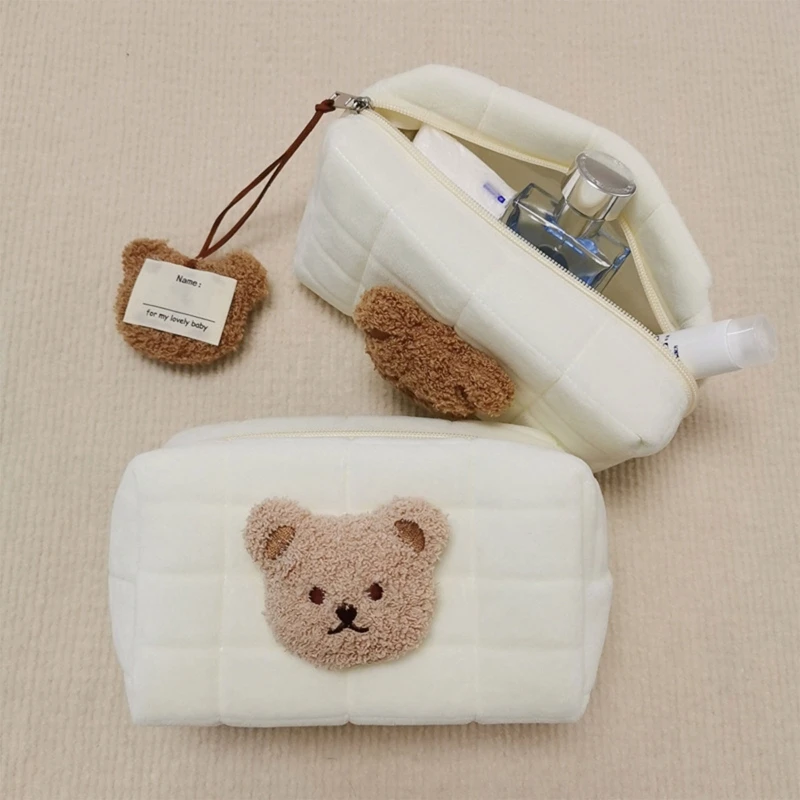 Cartoon Bear Baby Organizer Women Portable Travel Cosmetic Makeup Bag Toiletry for Case Coin Purse Storage Pouch