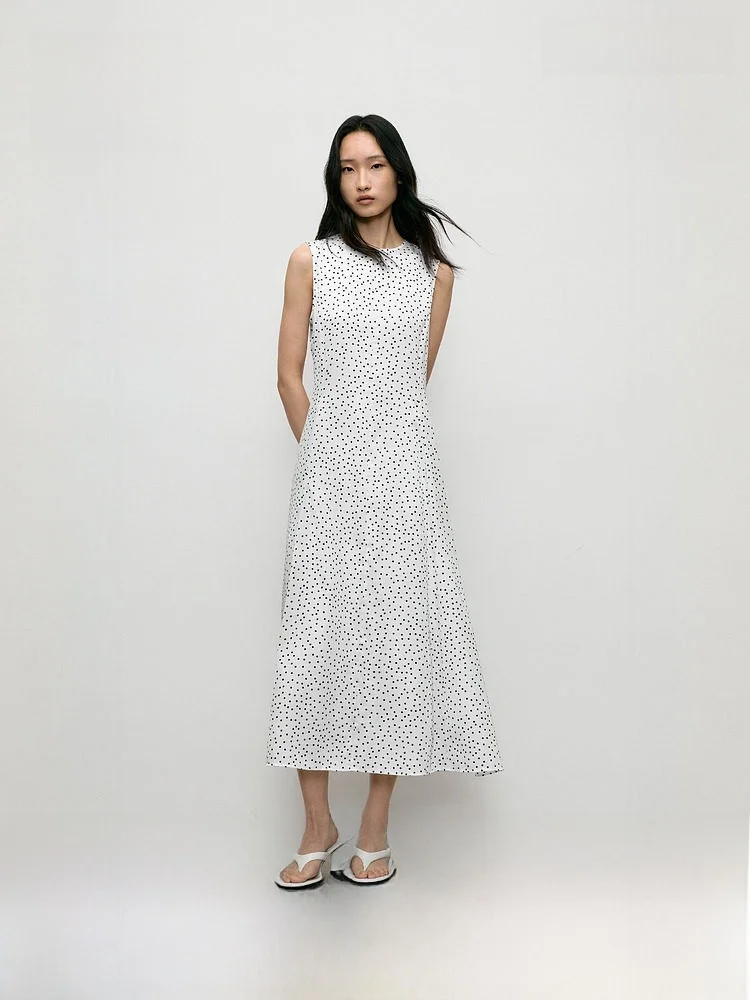 

H&M Women's Svel Polka Dot Dr Spring Season Color Blo Side ket Dr Ele Sle Stand Fit Casual Wear