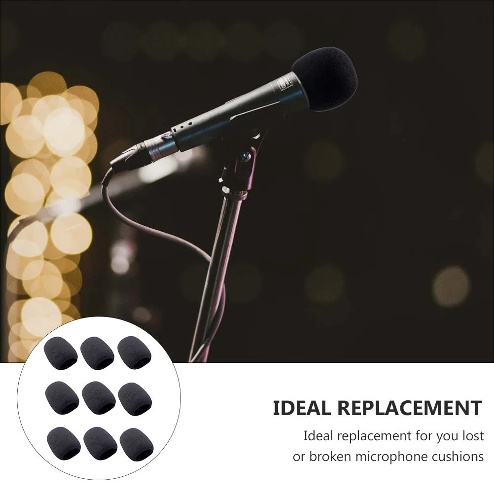 

9Pcs Microphone Protective Cover Breathable Windscreen for Karaoke Live Stage Use Comfort Fit Standard Mic Cushion Replacement