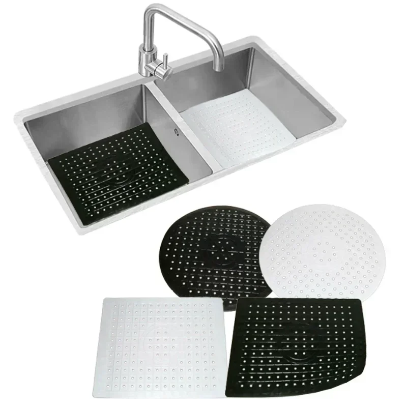 New Kitchen Table Anti Slip TPR Sink Mat Dishes Heat Insulation Protector Bathroom Accessories