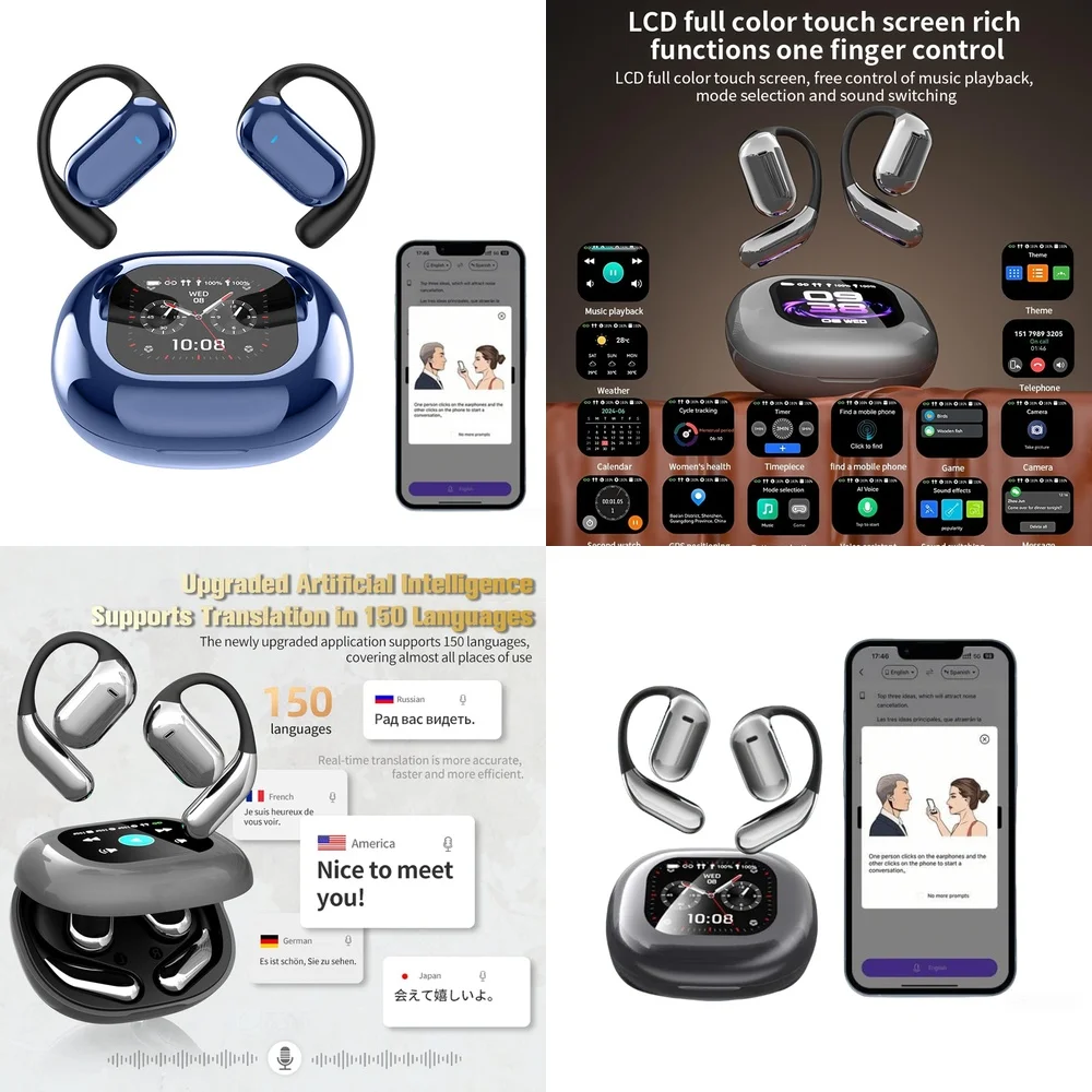Real Time Wireless Earbuds OWS AI Language Translator Earphone with 144 Online Languages Trending Products Wireless Headphones