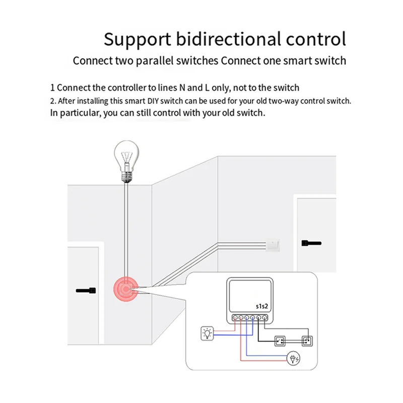 B48A 3X Tuya 16A MINI Wifi Switch DIY 1-Way التحكم عن بعد الموقت التتابع أتمتة للعمل الحياة الذكية