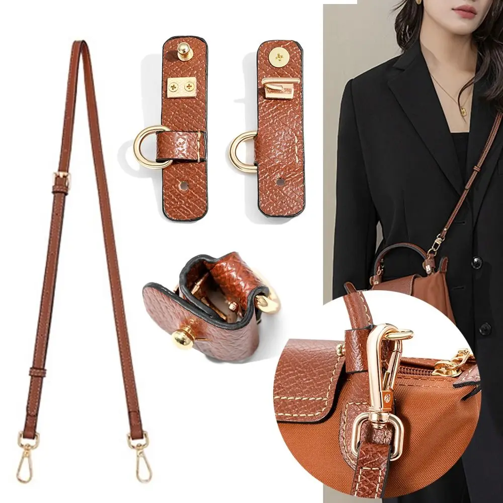 استبدال حزام الكتف من الجلد الطبيعي خالٍ من اللكمات، تعديل مشبك التحول DIY لـ Longchamp #4