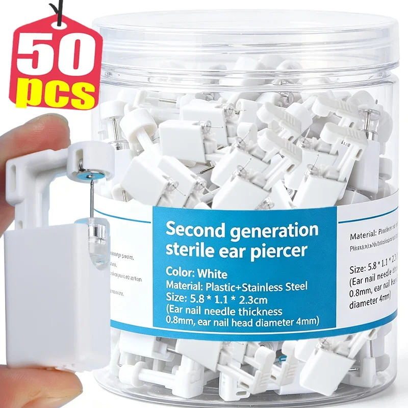 Disposable Ear Piercing Gun Kit Built-in Ear Studs Sterile Safety Piercer Nose Ring Body Piercing Tool Earring Piercing Supplies