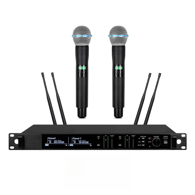 

Wireless microphone one for two, outdoor performance wedding stage anti-howling microphone