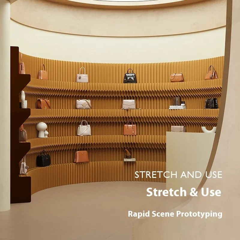 Folding Paper screen partition shelf baffle room mobile partition multi-layer storage paper wall room divider panel divider wall