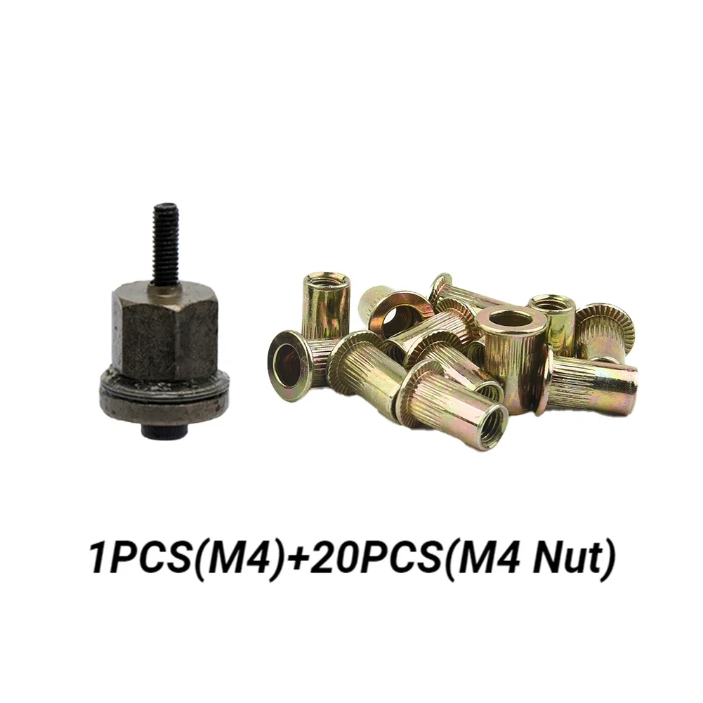 Set Of 21 Rivet Nut Components For M3 To M10 For Hand Riveter Includes Replacement Head And Galvanized Nuts For Longevity