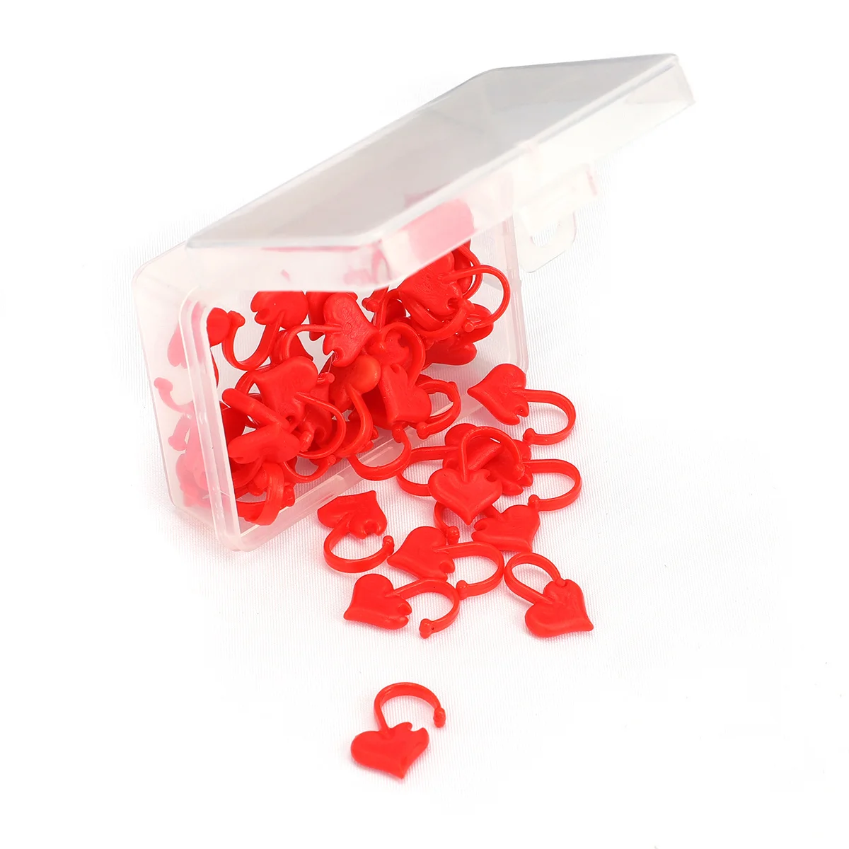 

100Pcs DIY Crochet Markers Boxed Sturdy Love Heart Stitch Clips for Knitting Crafting and Handmade Projects Plastic Crochet Clip